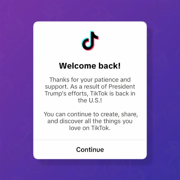恢复服务！特朗普发帖呼吁挽救TikTok：想继续运营 卖50%股份给美国缩略图